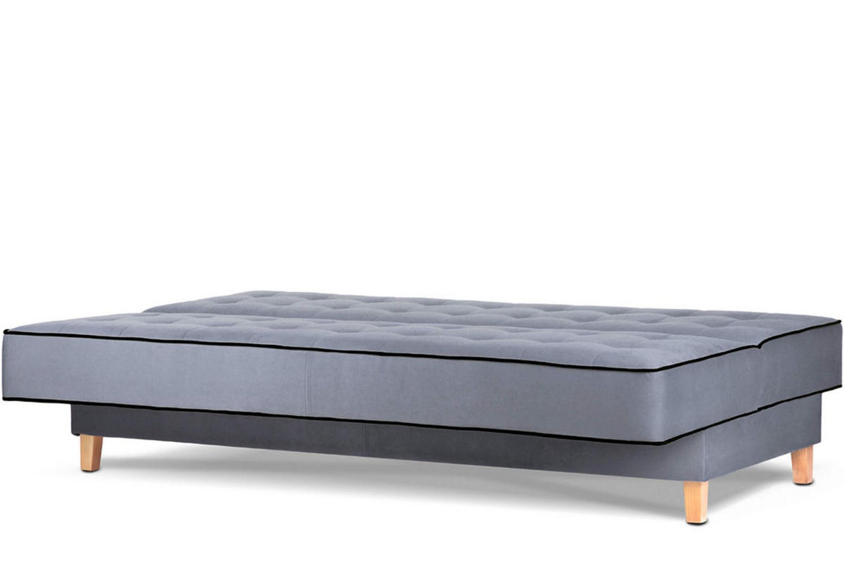 3-SITZER-SCHLAFSOFA DOZER Velours, grau / schwarz - Schwarz/Grau, Textil (197/94/93cm) - KONSIMO®