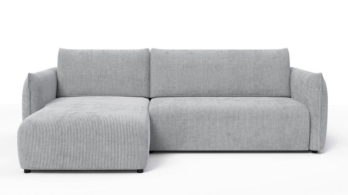 ECKSOFA TAUER 3-Sitzer rechts, hellgrau - Hellgrau/Schwarz, Holz/Textil (248/173cm) - Courtois Laville
