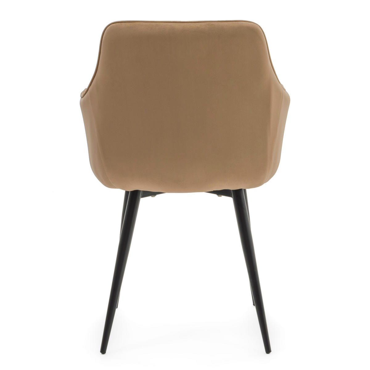 STUHL GALLO gespolstert mit Steppung - beige - Samt Velours - Beige/Schwarz, Textil/Metall (58/88/58cm) - NEW HOME