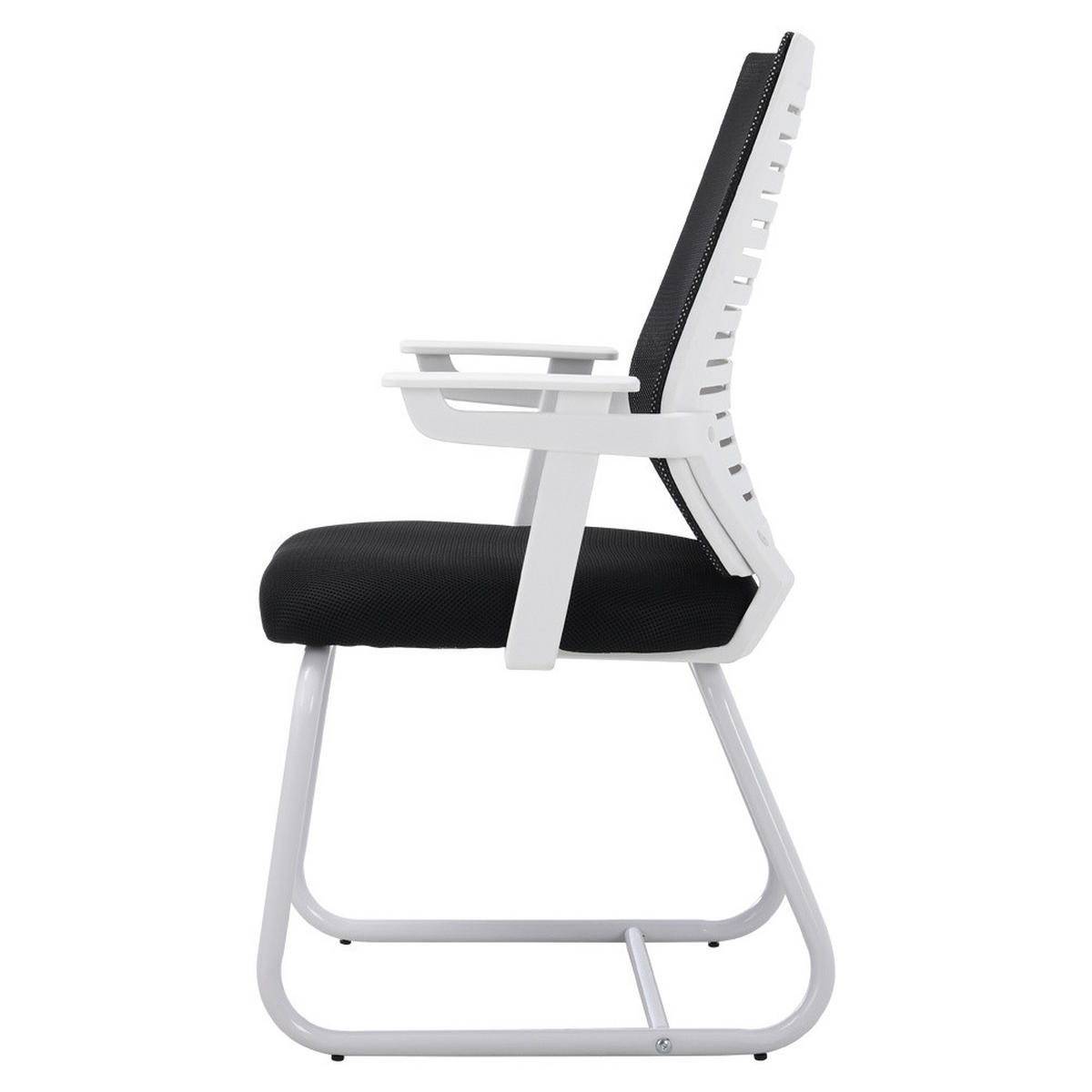 BÜROSTUHL 58/55/93 cm Ergonomisch Metall Schwarz - Schwarz/Weiß, Kunststoff/Textil (58/93/55cm) - Livingandhome
