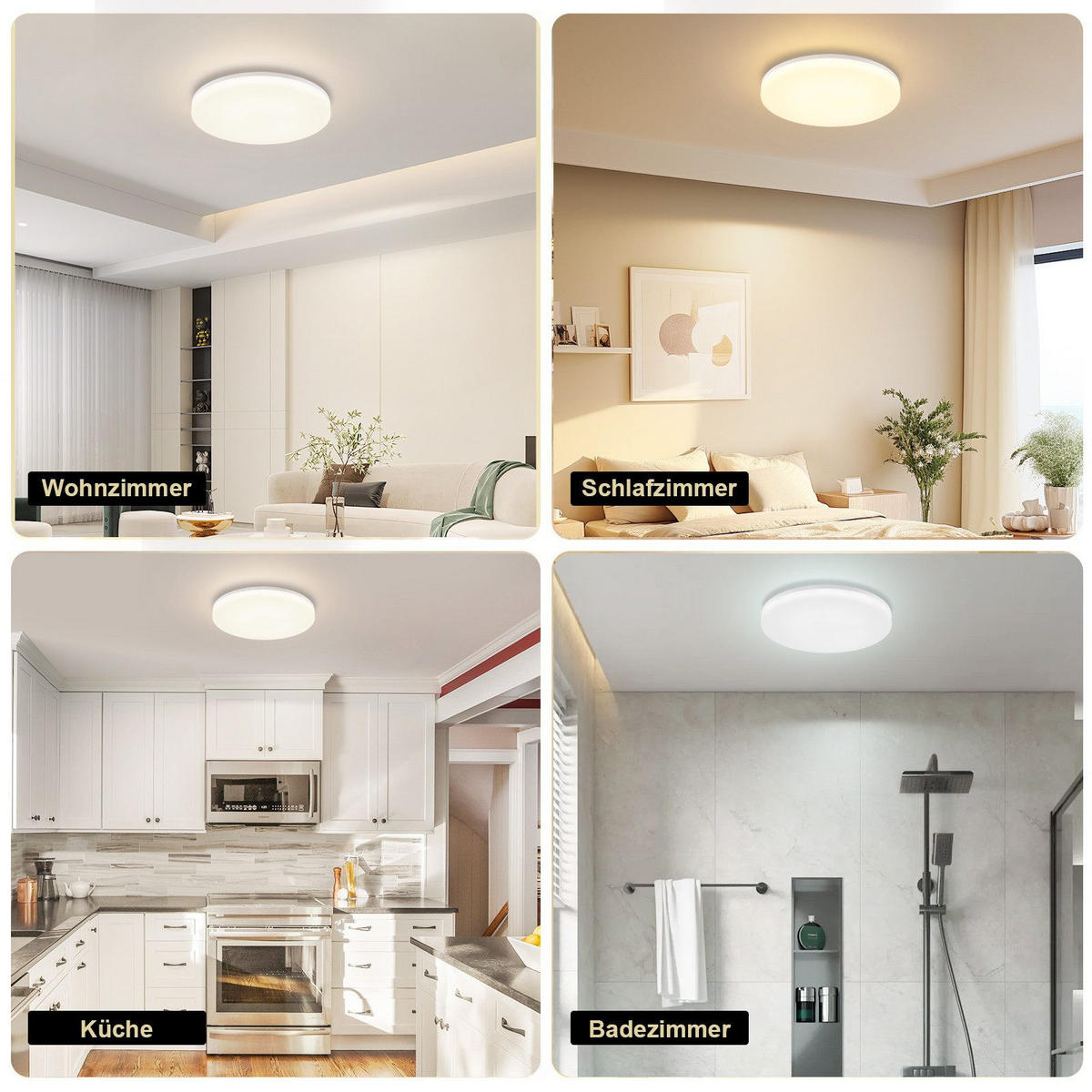LED-DECKENLEUCHTE Diana 22 cm - Weiß, Kunststoff (22/22/4.8cm) - Nettlife