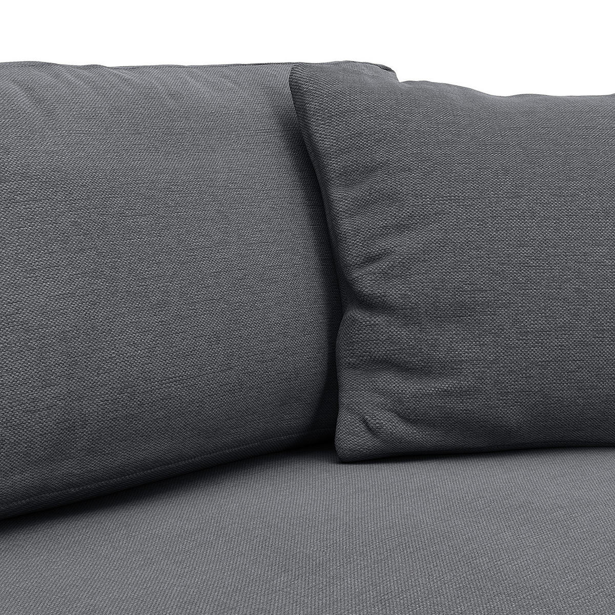 ECKSOFA mit Longchair - Schwarz/Grau, Kunststoff/Textil (238/183cm) - home24