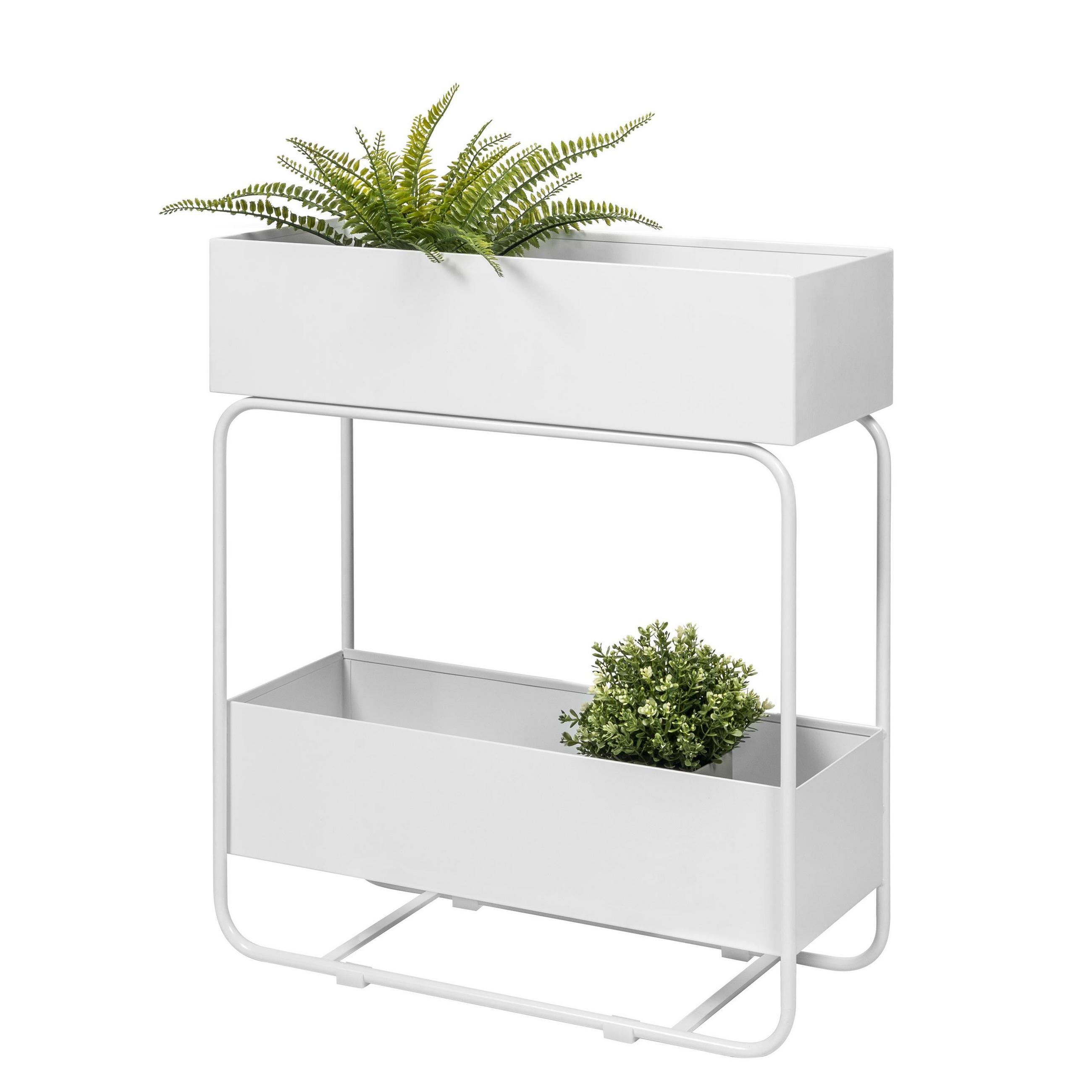 PFLANZENSTÄNDER, weiß - Weiß, Metall (25/60/71cm) - eluno