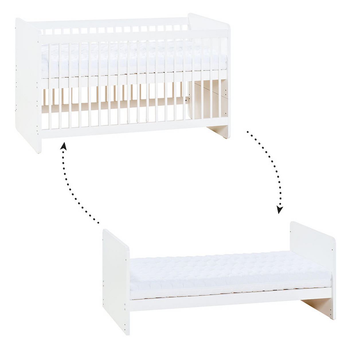 BABYZIMMER 3-teilig Maxim Weiß - Weiß, Holzwerkstoff (144.5/86/75cm) - Petits-meubles