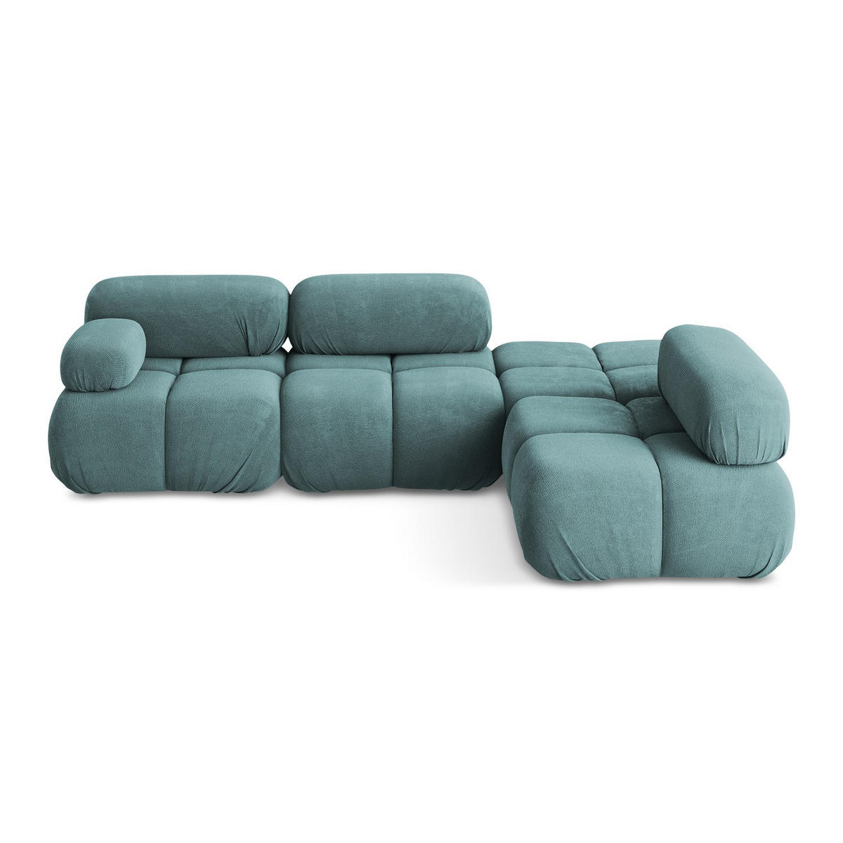 ECKSOFA Rechts Chenille Stoff Blau - Blau/Blaugrau, Kunststoff/Textil (285/190cm) - LaMiaSofa