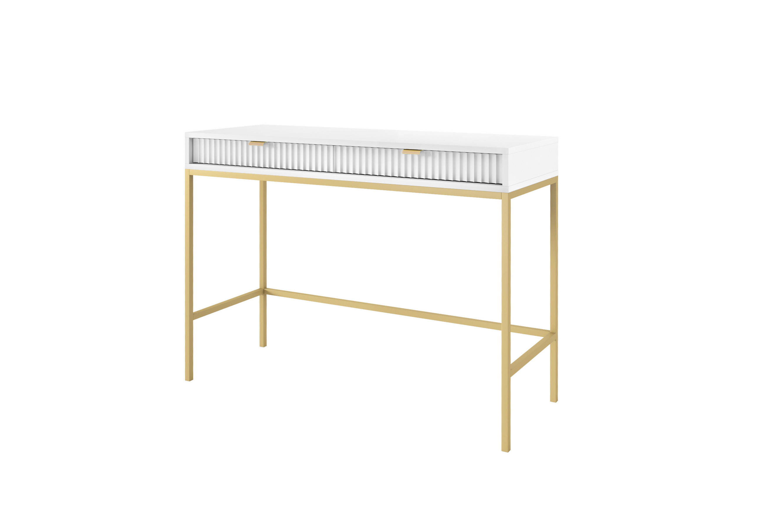 SCHMINKTISCH NOVA Weiß 104x77x50 cm Little table, Freistehend - Goldfarben/Weiß, Holzwerkstoff/Metall (50/104/77cm) - DomoHome