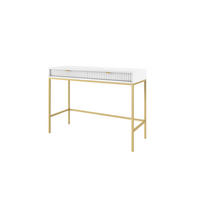 SCHMINKTISCH NOVA Weiß 104x77x50 cm Little table, Freistehend - Goldfarben/Weiß, Holzwerkstoff/Metall (50/104/77cm) - DomoHome