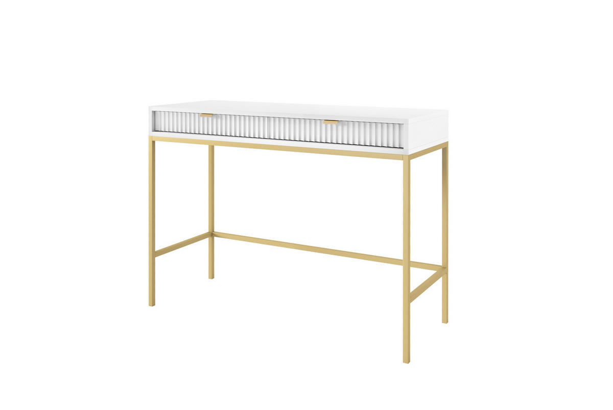SCHMINKTISCH NOVA Weiß 104x77x50 cm Little table, Freistehend - Goldfarben/Weiß, Holzwerkstoff/Metall (50/104/77cm) - DomoHome