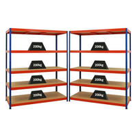 SCHWERLASTREGAL Giant Elephant 2er-Set mit 2x 180x150x60 cm Fachlast 200 kg Blau-Orange - Orange, Metall (300/180/60cm) - PROREGAL