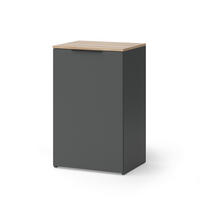 KOMMODE Wido Anthrazit 50 x 80 cm mit Regal - Anthrazit/Sonoma Eiche, Holzwerkstoff (50/80/40cm) - Vicco