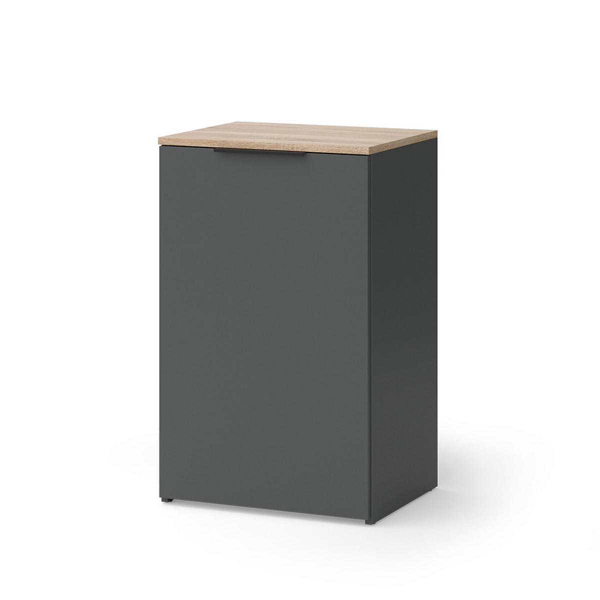 KOMMODE Wido Anthrazit 50 x 80 cm mit Regal - Anthrazit/Sonoma Eiche, Holzwerkstoff (50/80/40cm) - Vicco