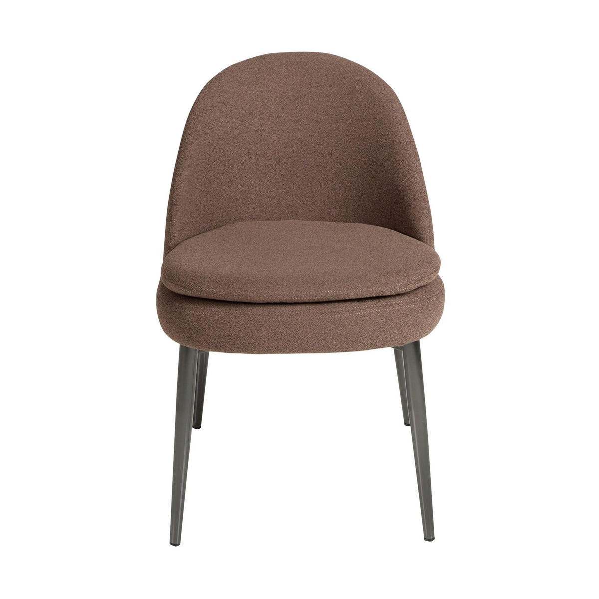 STUHL Stuhl aus dunkelbraunem Stoff 51/62/77 cm - Chromfarben/Dunkelbraun, Textil/Metall (51/77/62cm) - ANGEL CERDA
