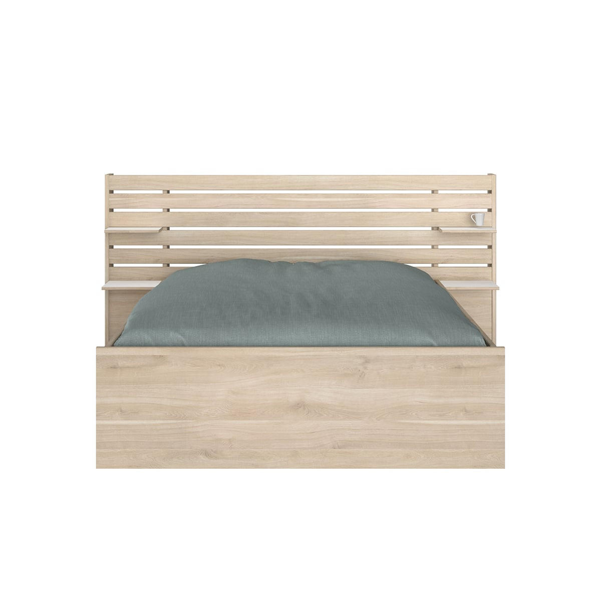 BETT mit Liegefläche 140x190-200 2 Schubladen - Escale - Eschefarben, Holzwerkstoff (190/140cm) - Calicosy