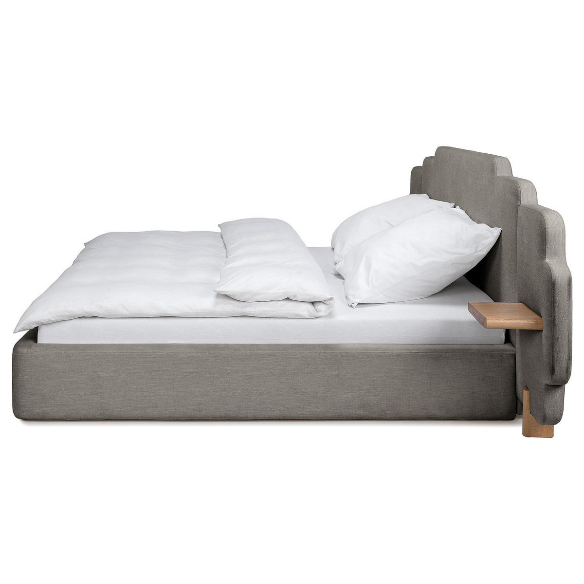 POLSTERBETT - Chenille - Dunkelgrau, Textil (160/200cm) - home24