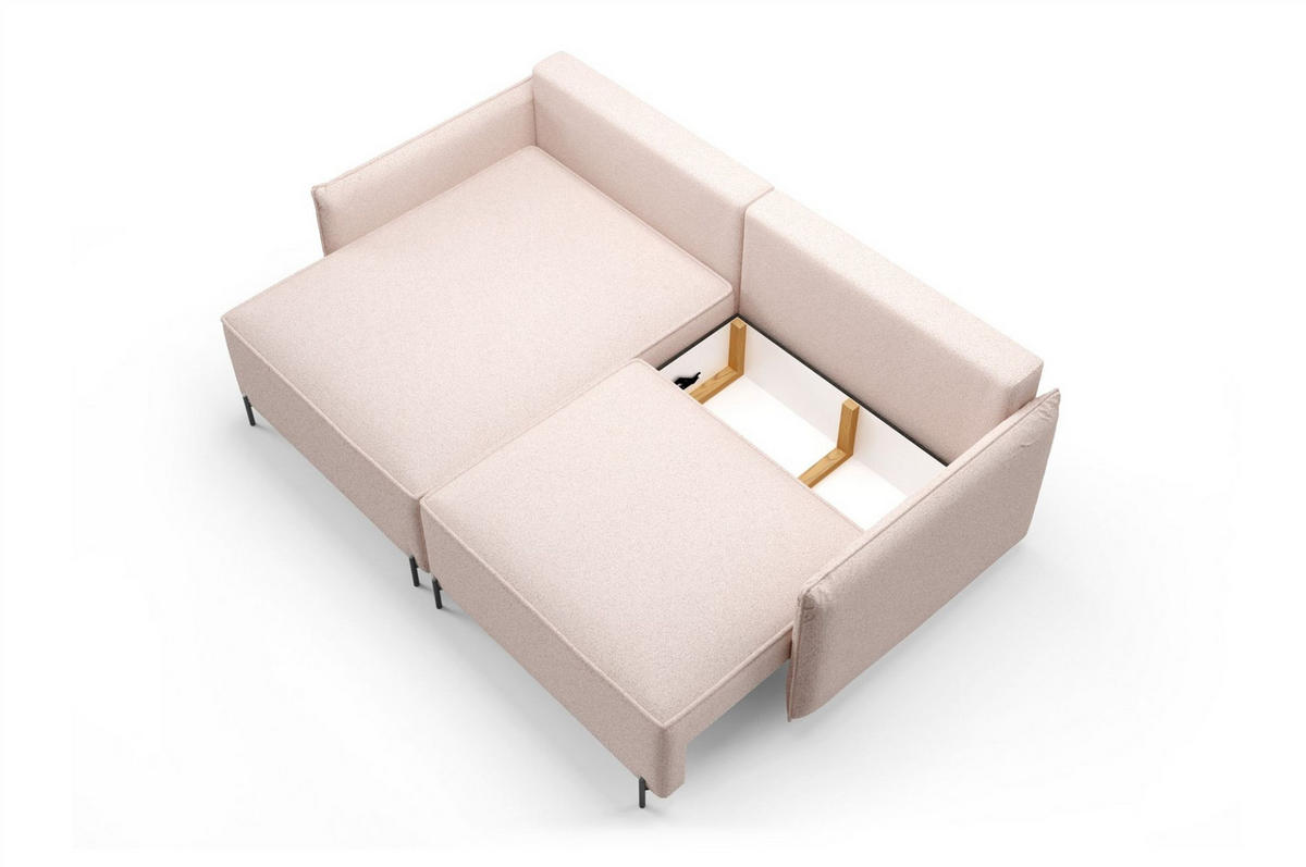 ECKSOFA Betto - Beige, Holzwerkstoff/Textil (221/148cm) - Fun Möbel
