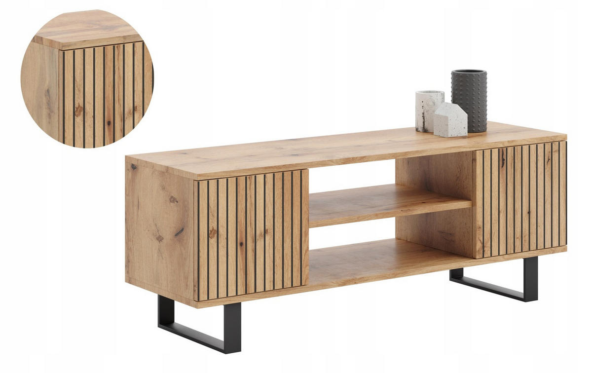 LOWBOARD Focus - Eichefarben, Holzwerkstoff (40/49/135cm) - RAUMHIRSCH FURNITURE