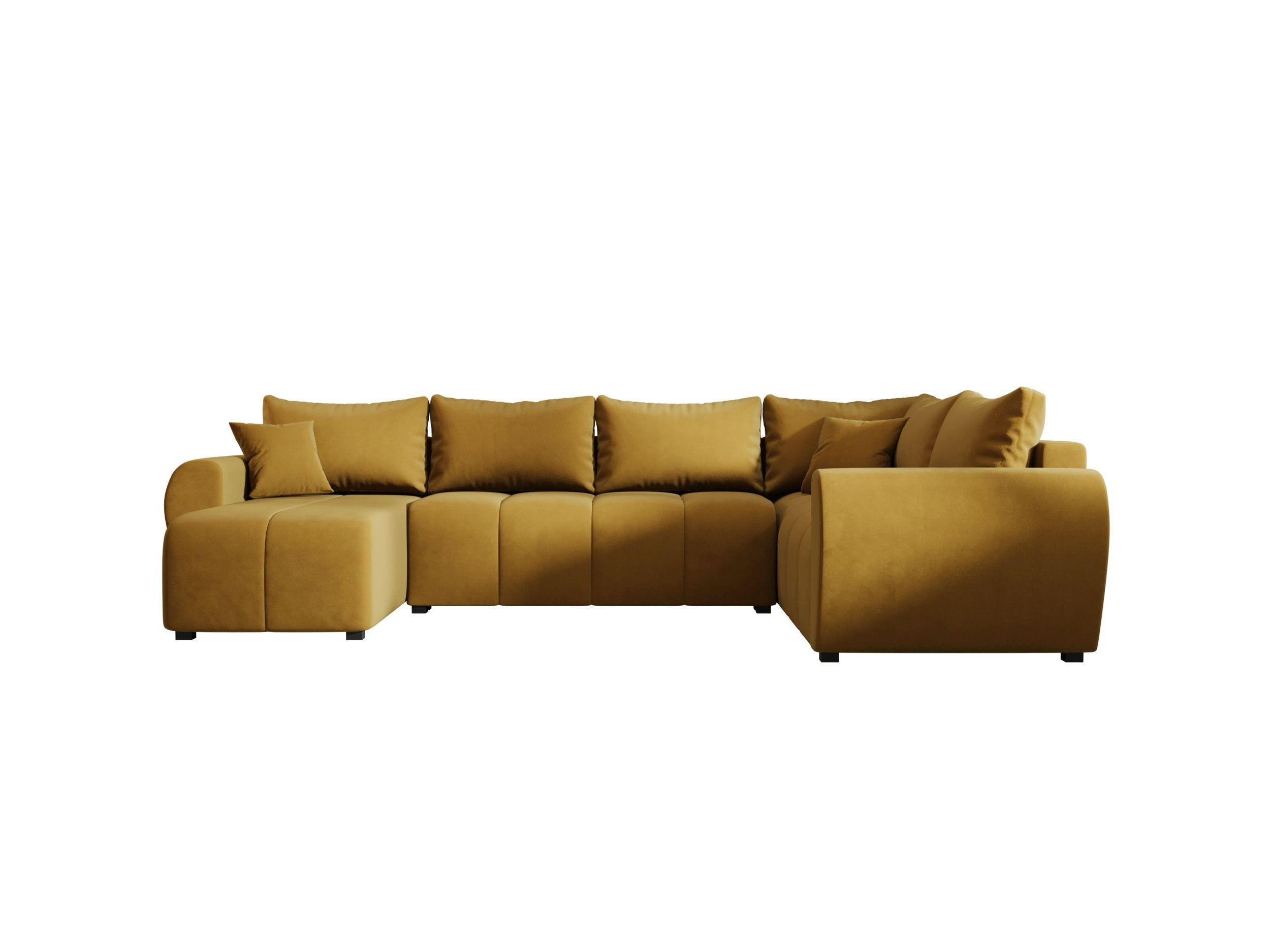 WOHNLANDSCHAFT MOLISA U PLUS Itaka 33 Rechts mit Schlaffunktion - Currygelb, Textil (303/82/208cm) - Bedante