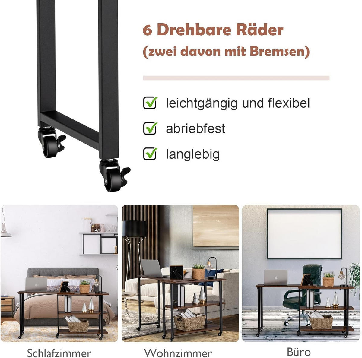 BEISTELLTISCH 73cm Braun - Braun, Holz (157/30/73cm) - COSTWAY