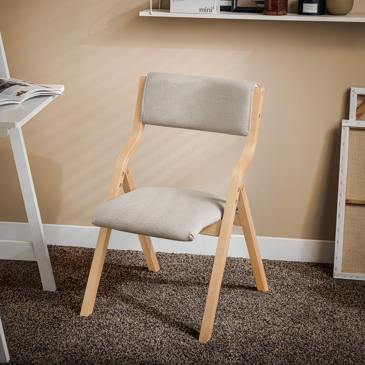 KLAPPSTÜHLEN 2 er set, Grau 48x80x54cm - Grau, Holz/Holzwerkstoff (54/80/48cm) - SoBuy