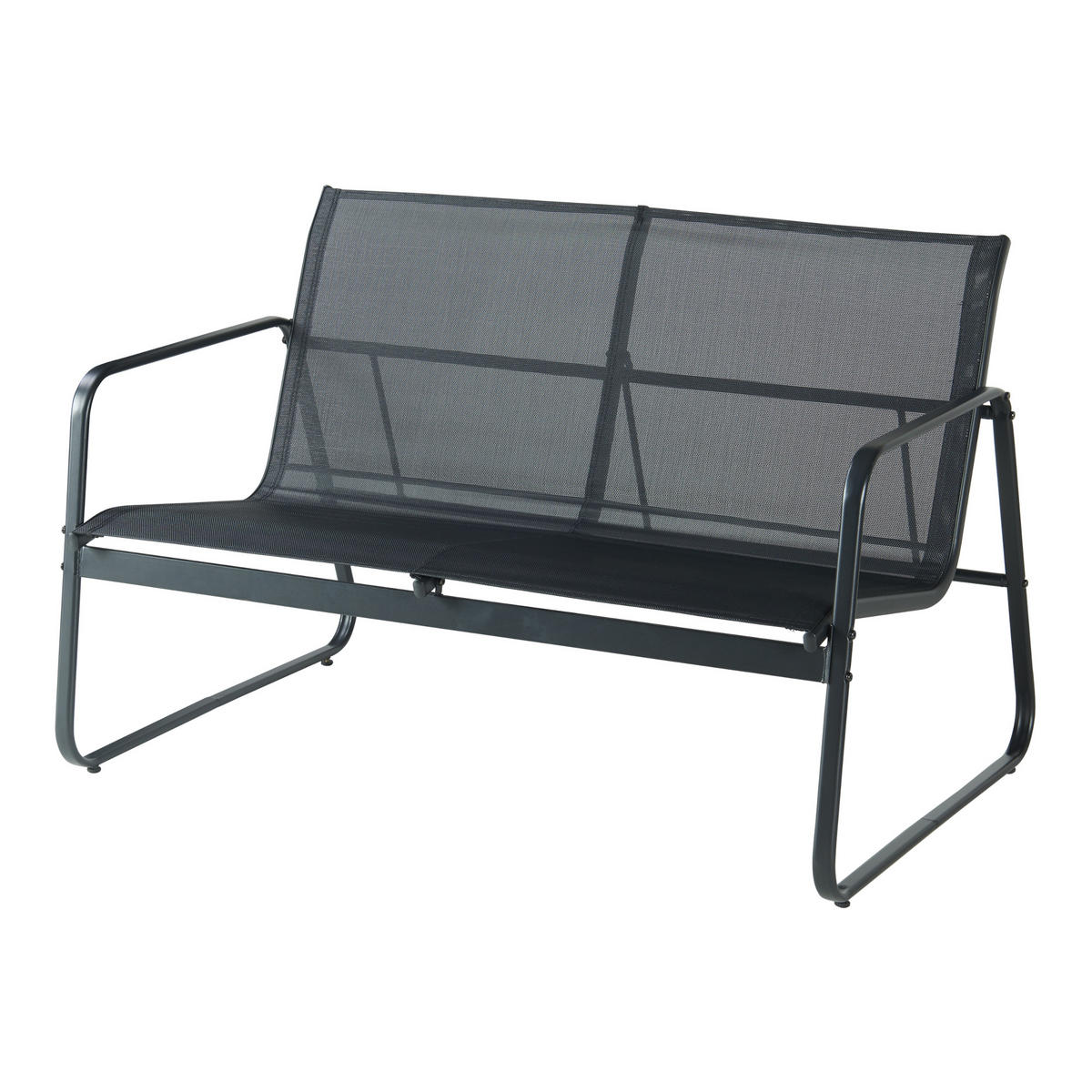 GARTENMÖBEL-SET 4 TLG. Anzi - Schwarz, Glas/Textil - casa.pro