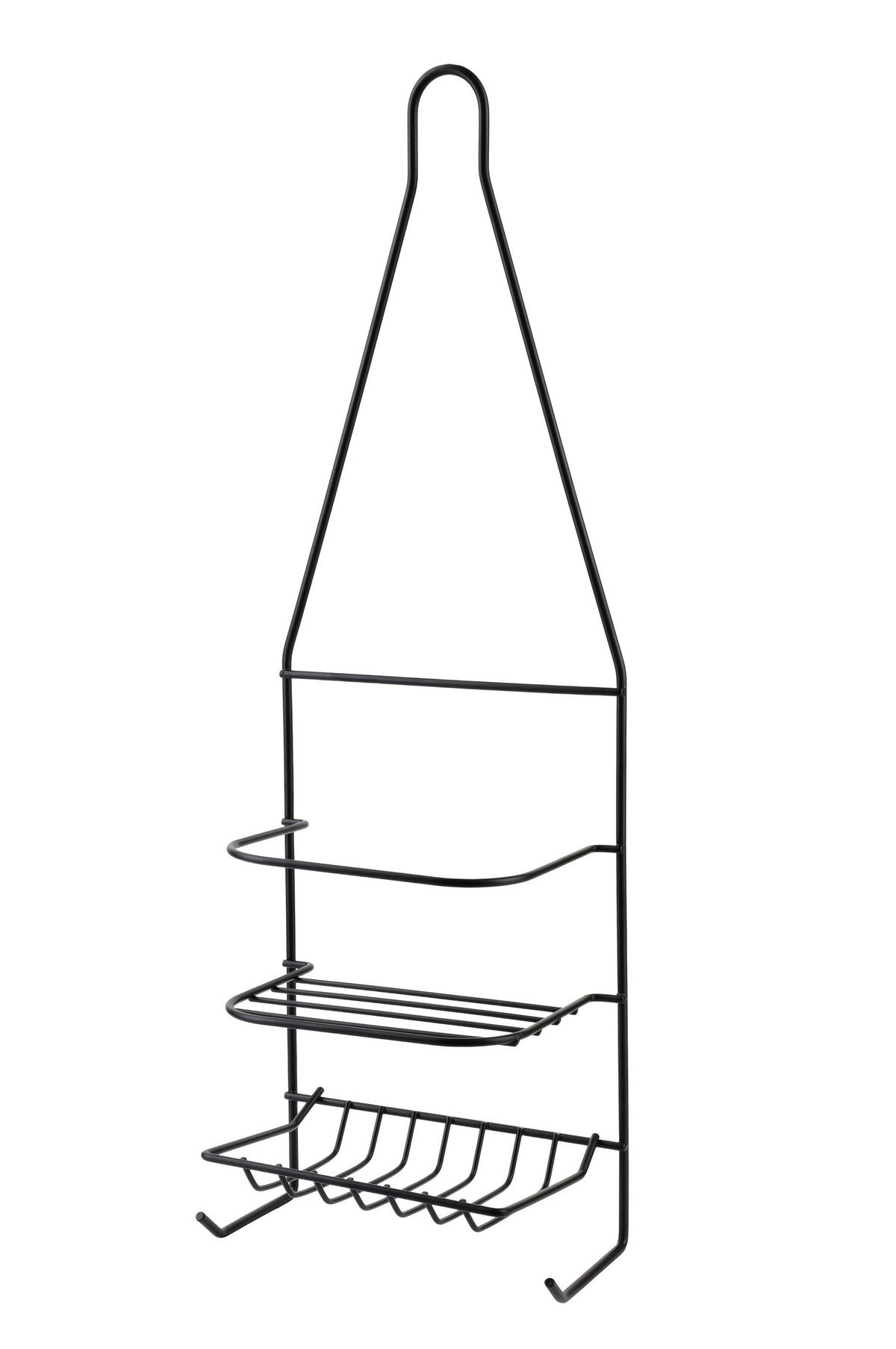 BADEZIMMERREGAL Carl 15/9,5/46cm Schwarz - Schwarz, Metall (15/46/9.5cm) - Mondex