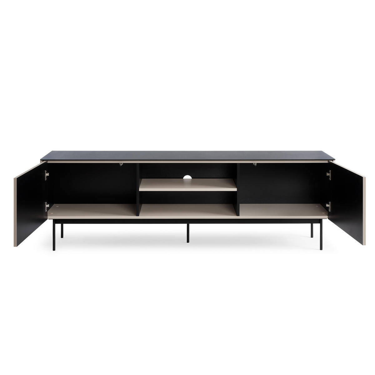 LOWBOARD VELLUTO 180/57/39 cm, Kaschmir - Kaschmir, Holzwerkstoff (180/57/39cm) - MASSENO