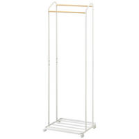 GARDEROBENSTÄNDER Tower weiß 67/172/35 cm auf Rollen - Weiß, Metall (35/172/67cm) - Yamazaki