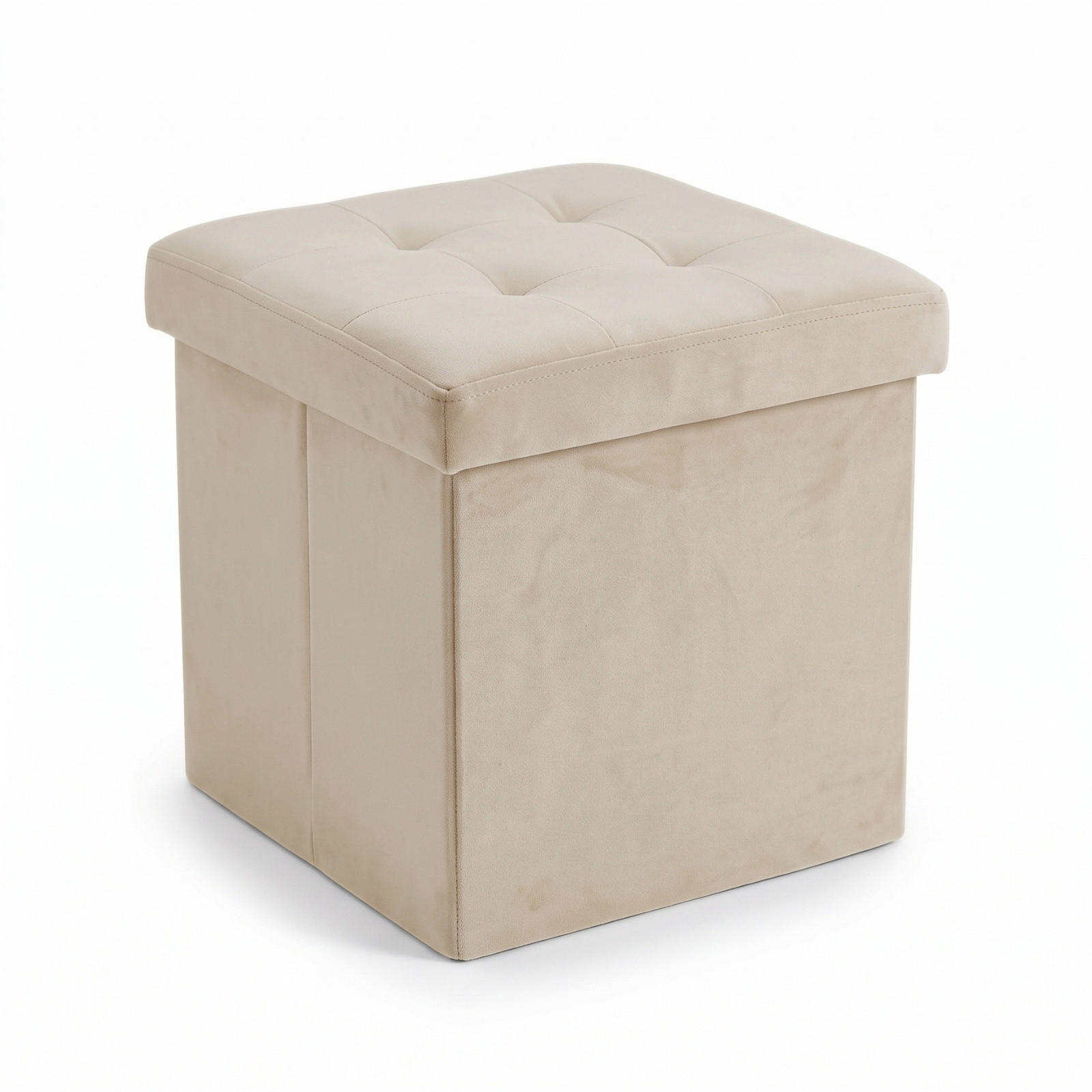 HOCKER mit Stauraum 38/38/38 cm - Beige, Textil (38/38/38cm) - SCENA LIVING