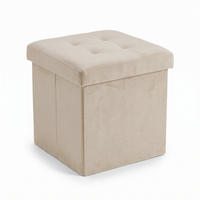 HOCKER mit Stauraum 38/38/38 cm - Beige, Textil (38/38/38cm) - SCENA LIVING