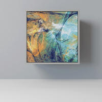 SIDEBOARD ABSTRACT THOUGHTS, Grau, 57,5x42x57,5 cm, Ohne Füße - Multicolor/Grau, Holzwerkstoff (57.5/57.5/42cm) - SpaceRebels