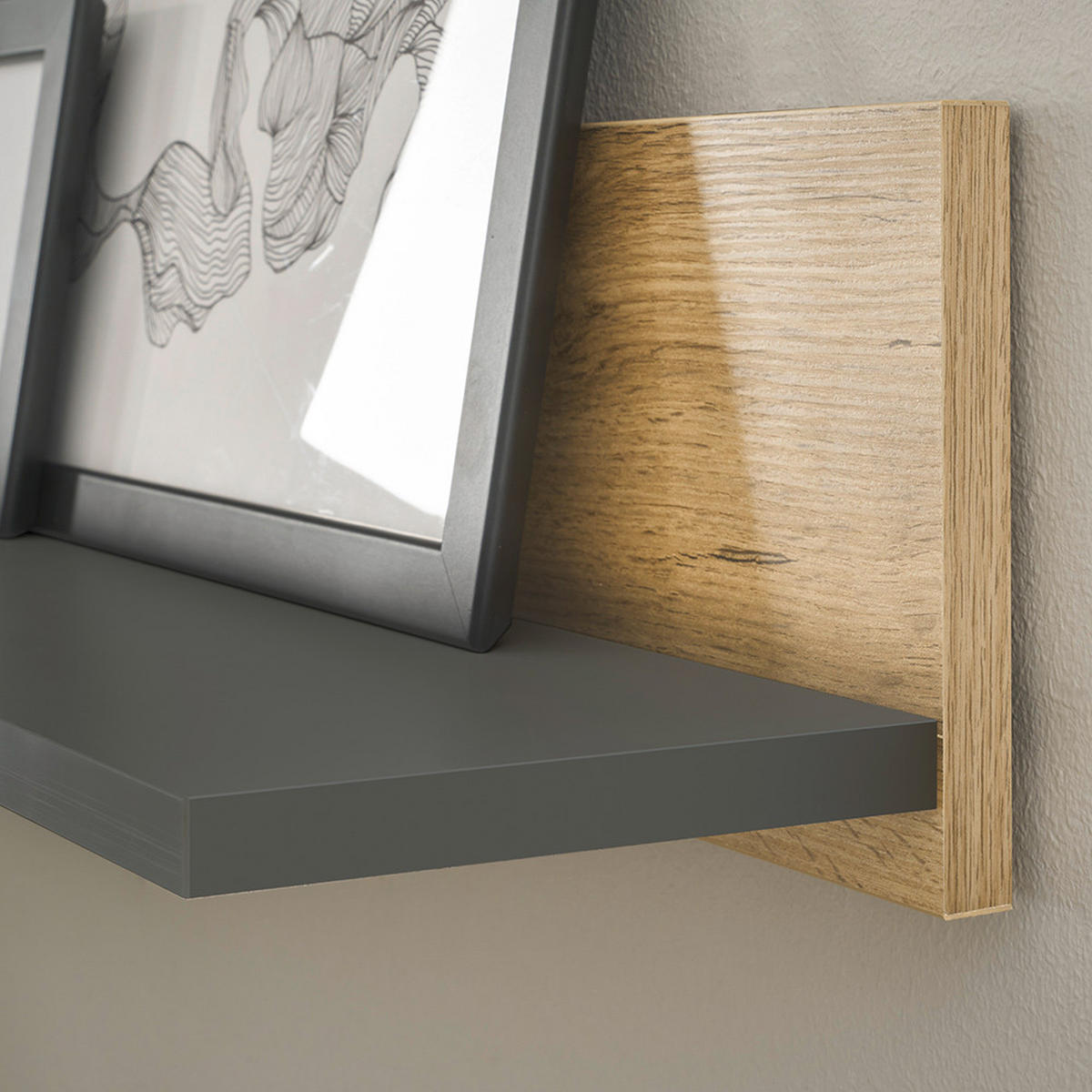 WANDREGAL Crisp-61 - Anthrazit, Holzwerkstoff (100/15/17cm) - Lomado