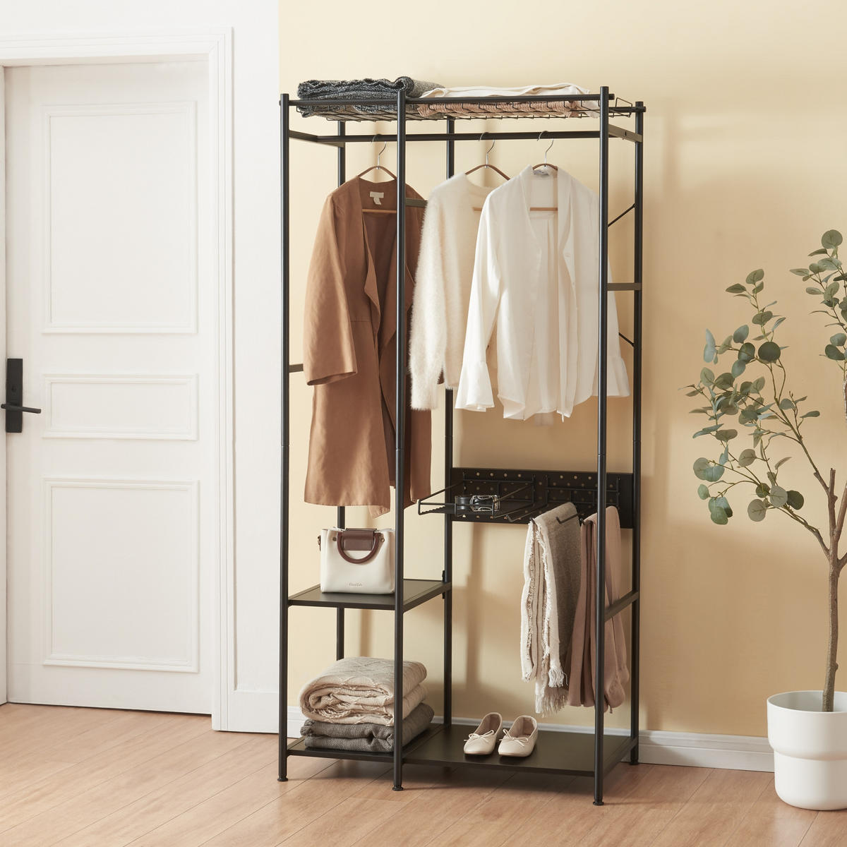 GARDEROBENSTÄNDER Brønnøy - Schwarz, Metall (90/182/46cm) - [en.casa]