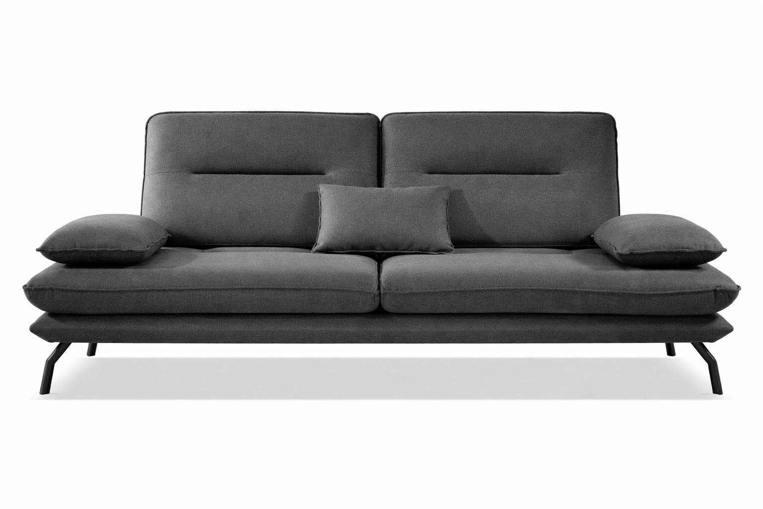 3-SITZER Sofa Figo Schwarz Polyester 235 cm - Schwarz, Holzwerkstoff (235/100/100cm) - Möbeldreams