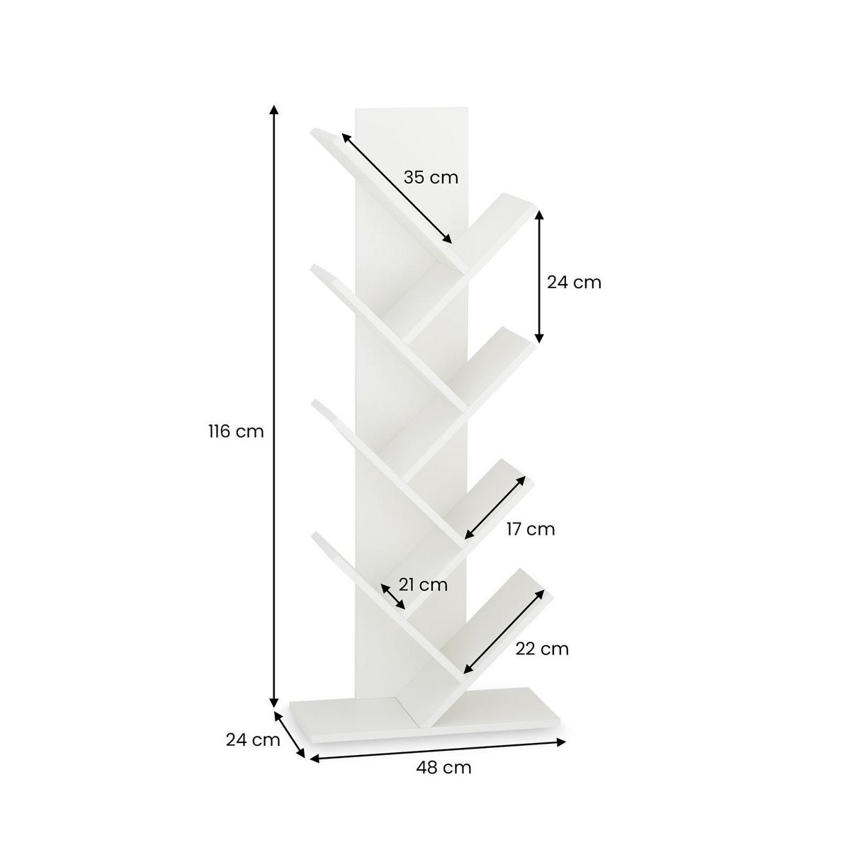 BÜCHERREGAL JULES - Weiß, Holzwerkstoff (48/116/23cm) - IDIMEX