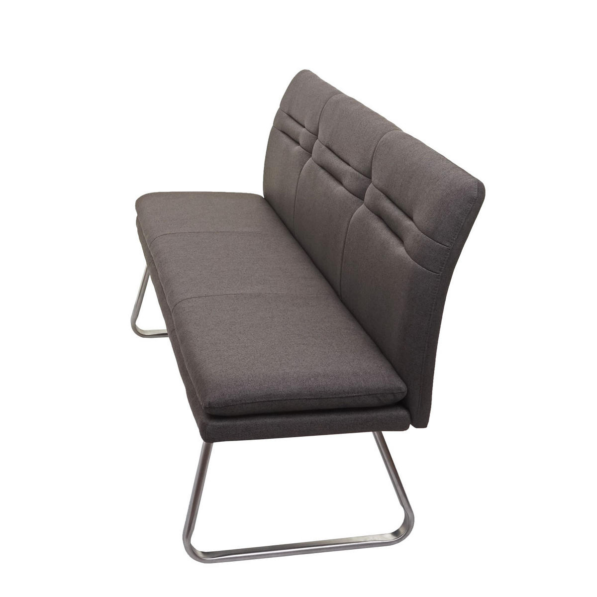 SITZBANK Dunkelbraun, Silber - Dunkelbraun/Silberfarben, Textil (160/90/59cm) - MCW