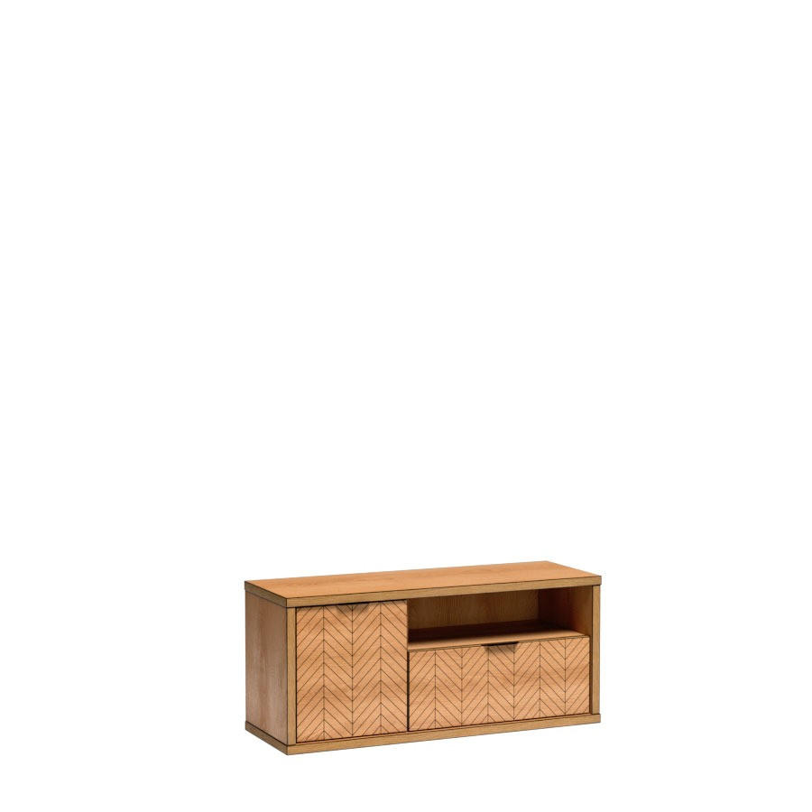 TV-LOWBOARD Fonti F-7 Karamell-Eiche - Eichefarben, Holzwerkstoff (117.5/53/40.6cm)
