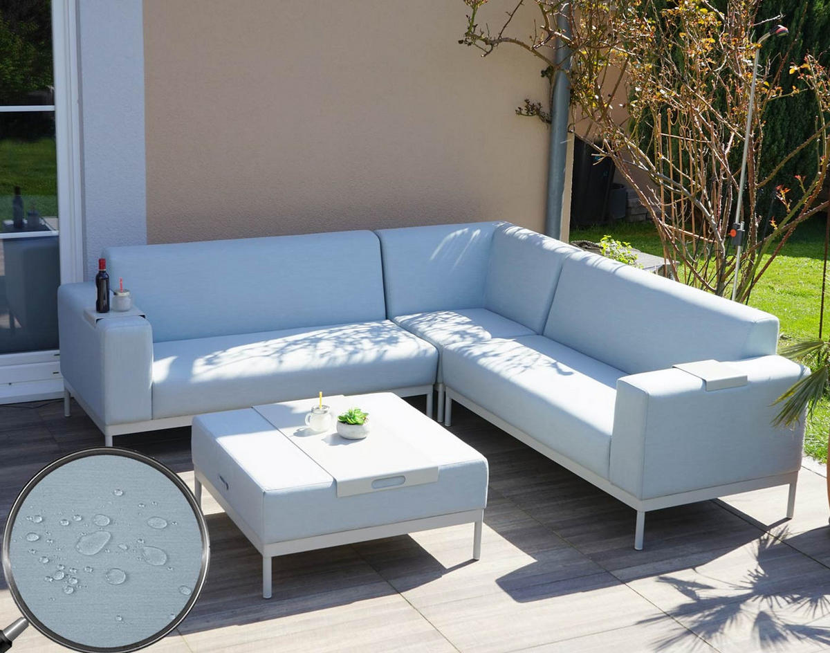 ALU-GARTEN-GARNITUR Hellblau - Hellblau, Textil - MCW