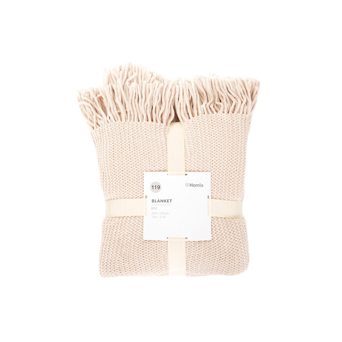 DECKE Chenille ecru 130/170 cm - Ecru, Textil (130/170cm) - Homla