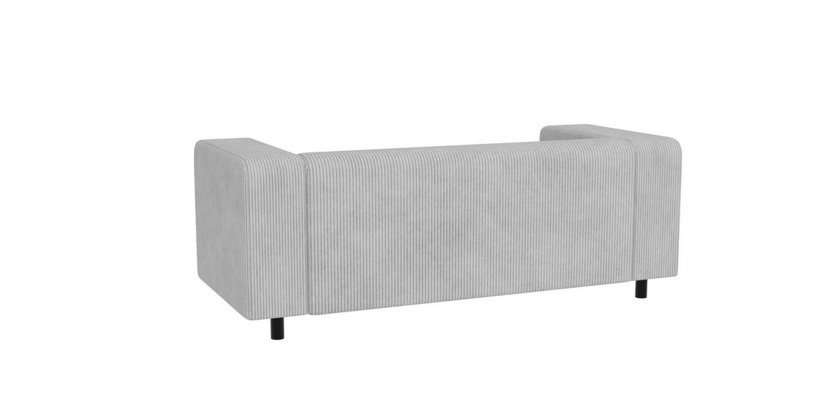 2-SITZER-SOFA Tove Hellgrau Cord - Hellgrau/Schwarz, Holz/Kunststoff (151/65/80cm) - S-Style Möbel