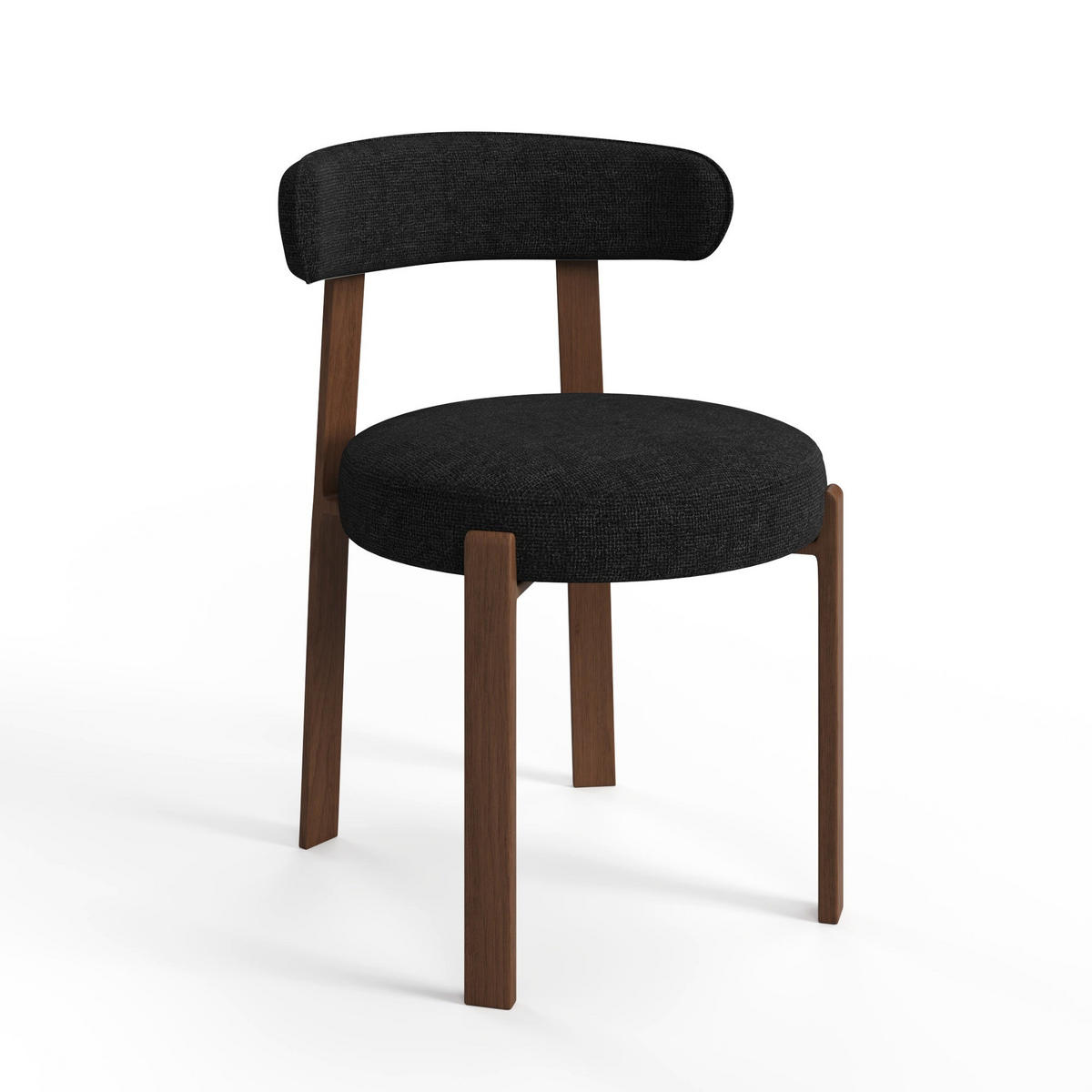 ESSZIMMERSTUHL Chenille-Samt Schwarz 51cm - Schwarz, Textil (51/79.5/54.5cm) - Sia Home