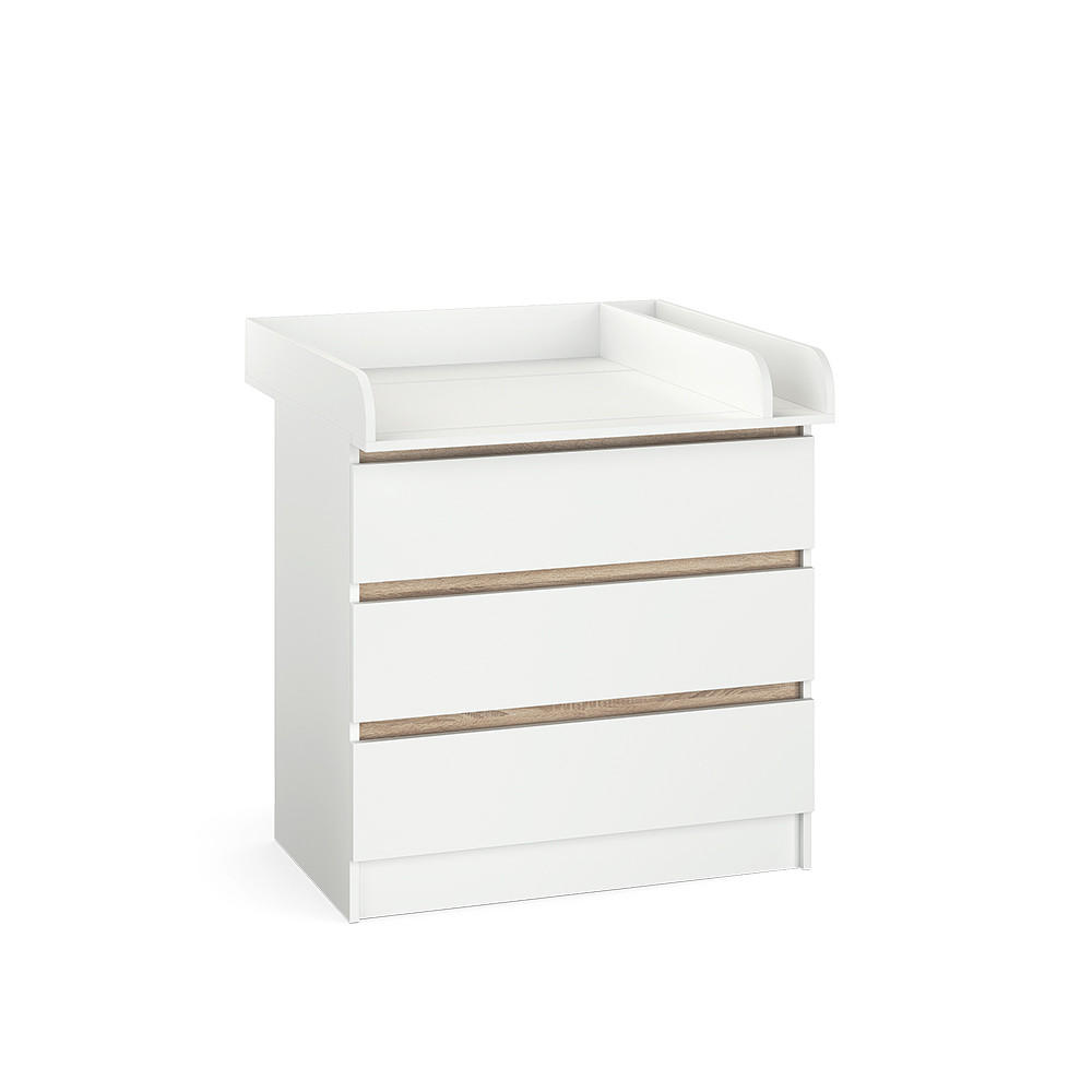 KOMODOVÝ PŘEBALOVACÍ STŮL Emma Bílá/Sonoma 80 x 87 cm - bílá/Sonoma dub, kompozitní dřevo (80/87/76cm) - Vicco