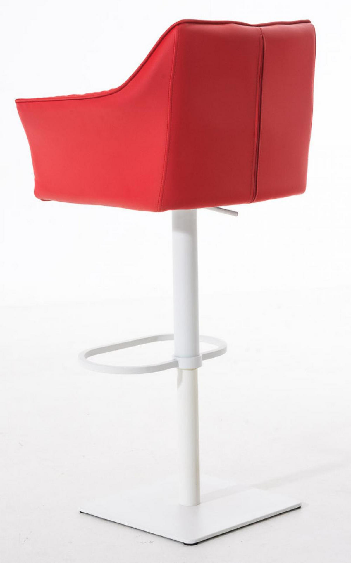 BARHOCKER 2er Set Lederlook Rot - Rot/Weiß, Textil/Metall (64/88/45cm) - CLP