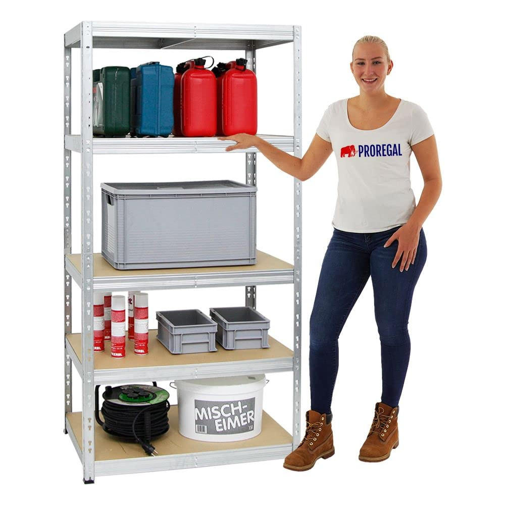 SCHWERLASTREGAL Tiger 180x90x60 cm Fachlast 265 kg Verzinkt - Silberfarben, Metall (90/180/60cm) - PROREGAL