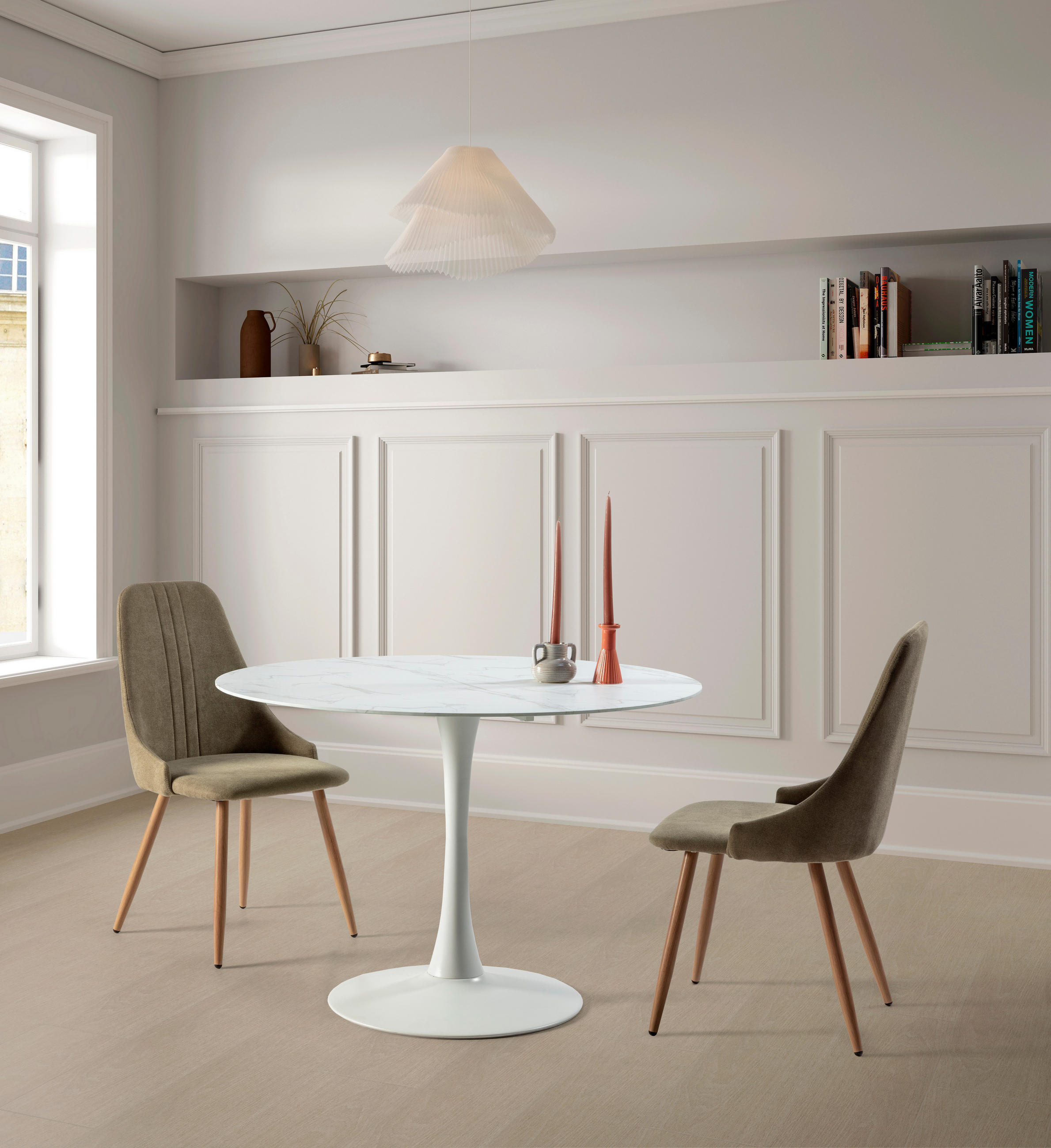 ESSTISCH Ada Weiß 110/110/75 cm - Weiß, Glas (110/110/75cm) - Calicosy