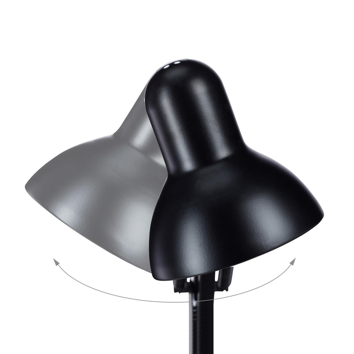 SCHREIBTISCHLAMPE - Schwarz, Kunststoff/Metall (15/28/50cm) - Relaxdays