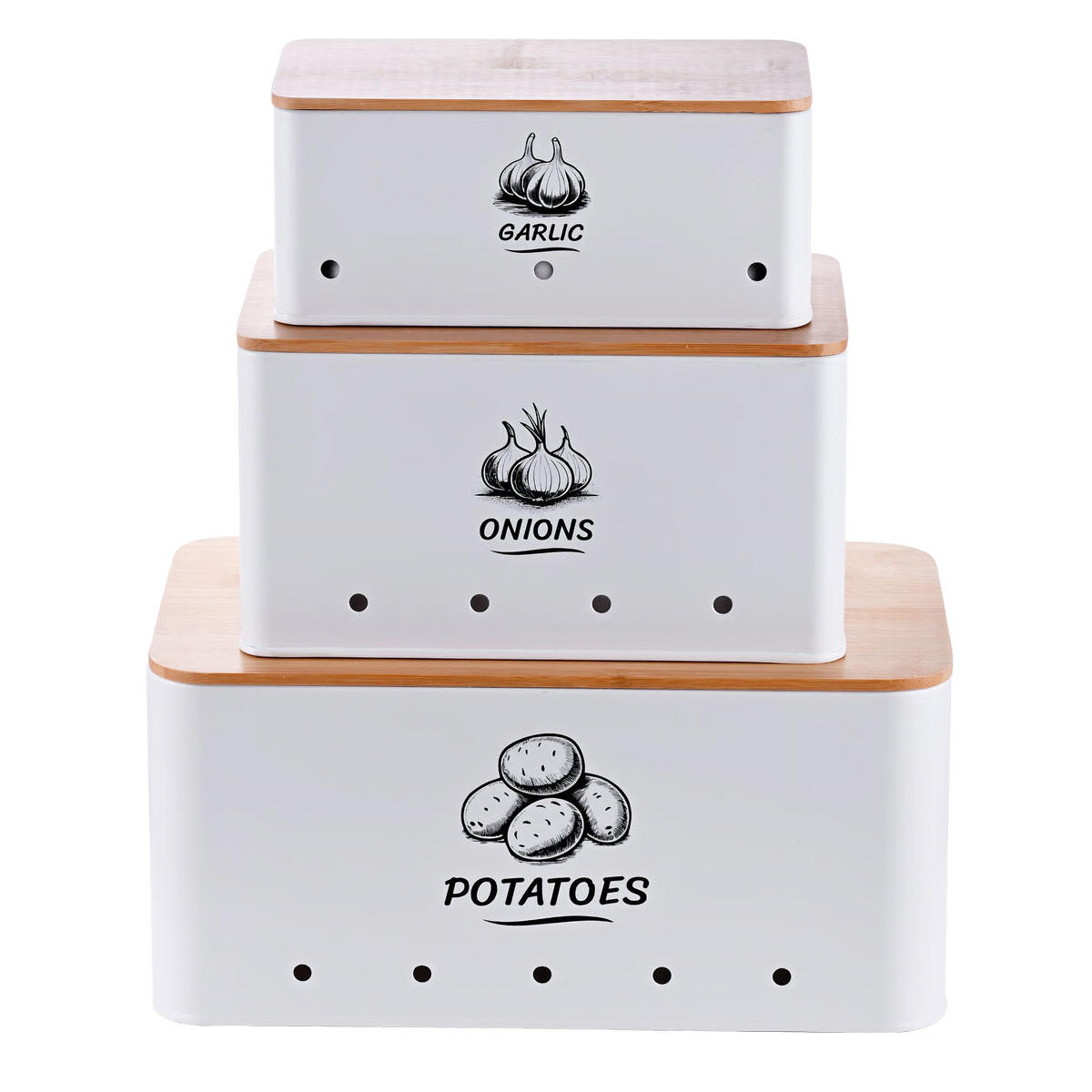 3xAUFBEWAHRUNGSBOX - Weiß, Holz/Metall - Relaxdays