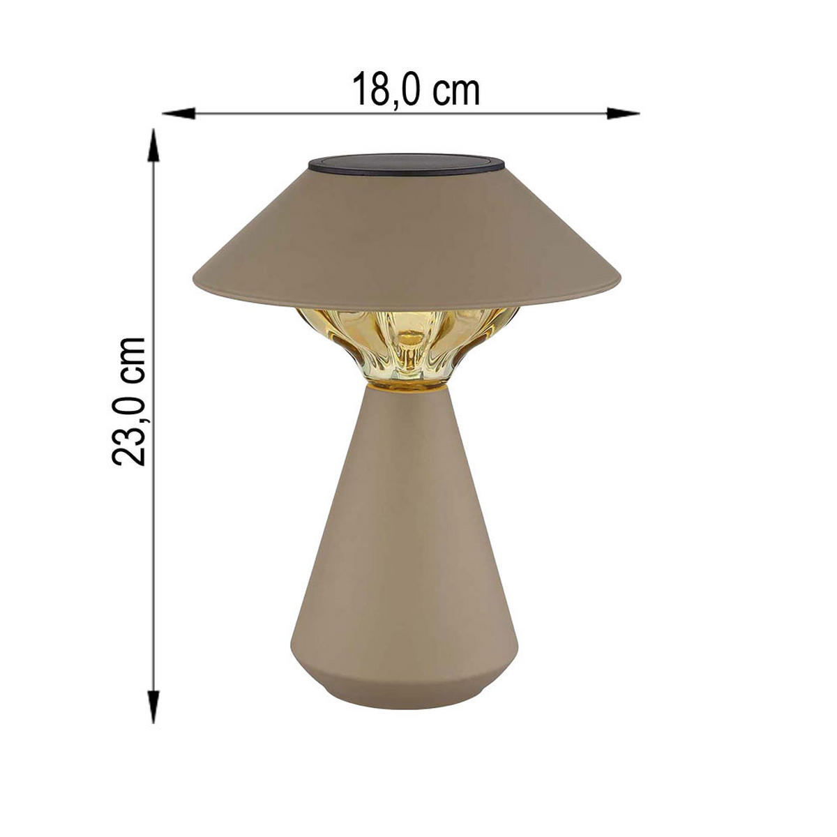 LED AUSSENLEUCHTE Solar Sandfarben - Bernsteinfarben, Metall (18/18/23cm) - Globo Lighting