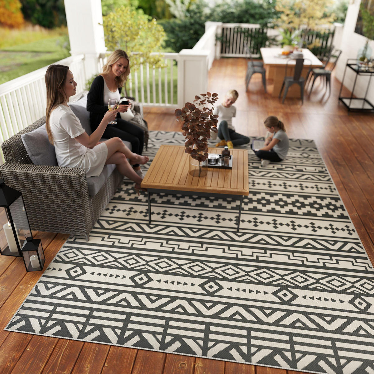 OUTDOORTEPPICH für Terrasse und Balkon,Boho-Style - Multicolor, Textil (274/182cm) - Kaket