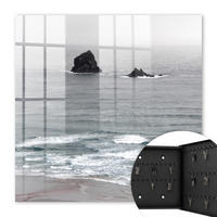 SCHLÜSSELBOX Schwarz 30x30 cm- Türöffnung nach rechts - Meer aus Felsen - Grau, Metall (30/30/5cm) - TULUP