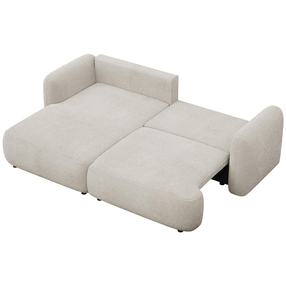 ROHOVÁ pohovka Tvoya, světle béžové bouclé - černá/ecru, textil/plast (267/175cm) - Selsey